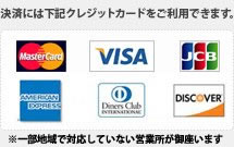 決済には下記クレジットカードをご利用できます。MasterCard　VISA　JCB　AmericanExpress