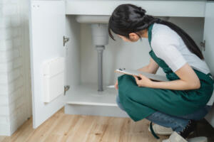 キッチンや洗面台であれば下の扉を開くと止水栓がみえます。